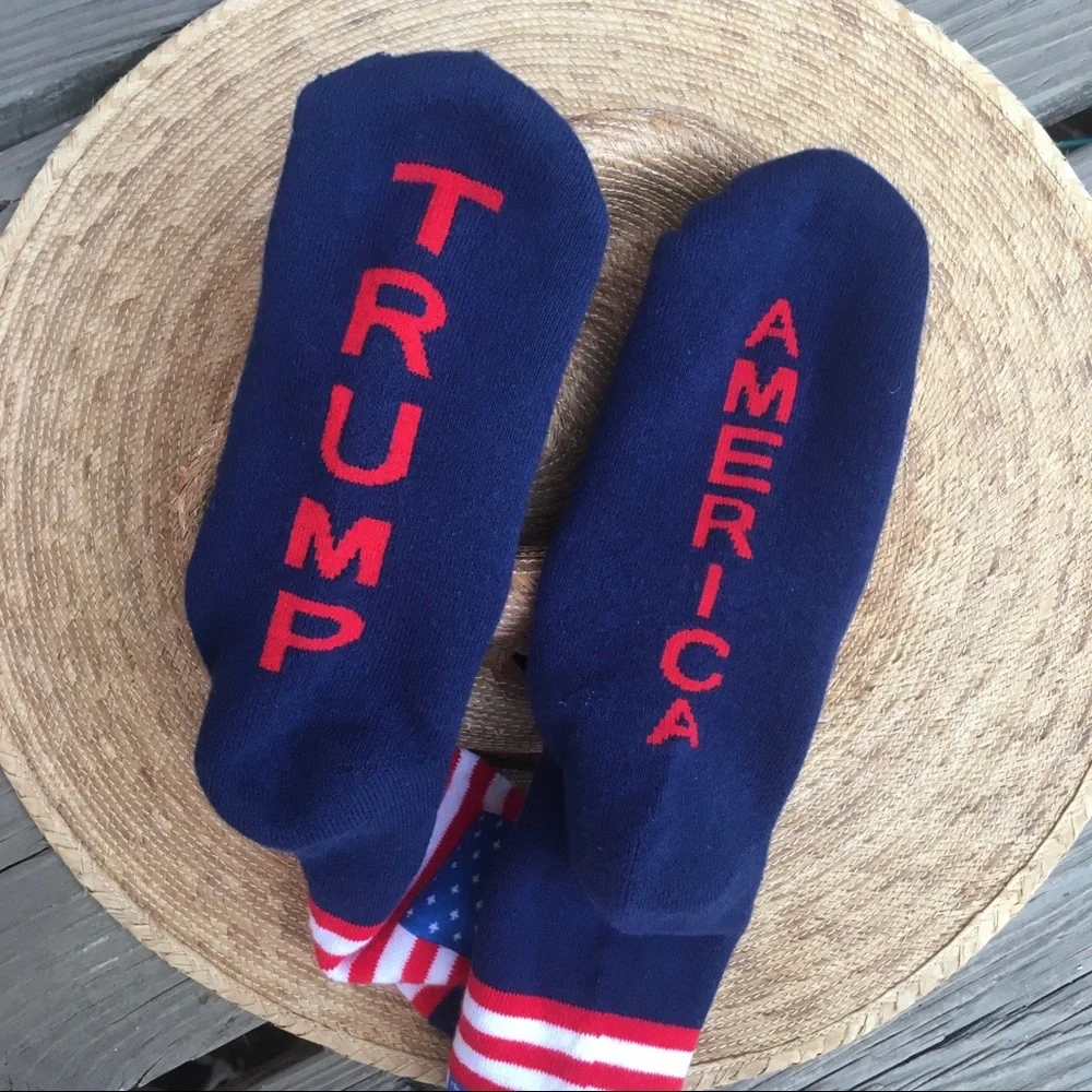 Trump America Red White Blue Socks Flag